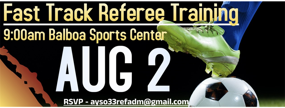 REFEREE FAST TRACK COURSE AUGUST 2ND 2025