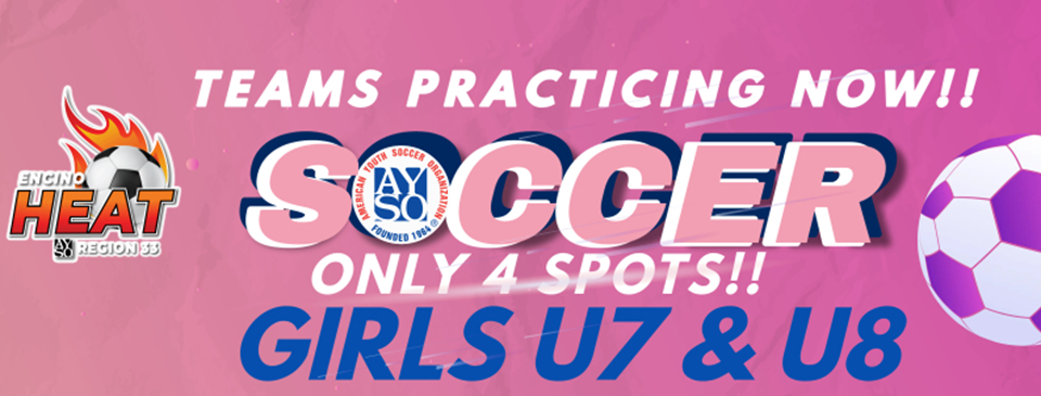 ONLY 4 SPOTS LEFT FOR GIRLS UNDER 7 & 8
